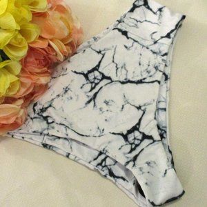 💗🖤 ZAFUL MARBLE SWIMWEAR BOTTOMS – SIZE 6 – S/M – NWOT 🖤💗
